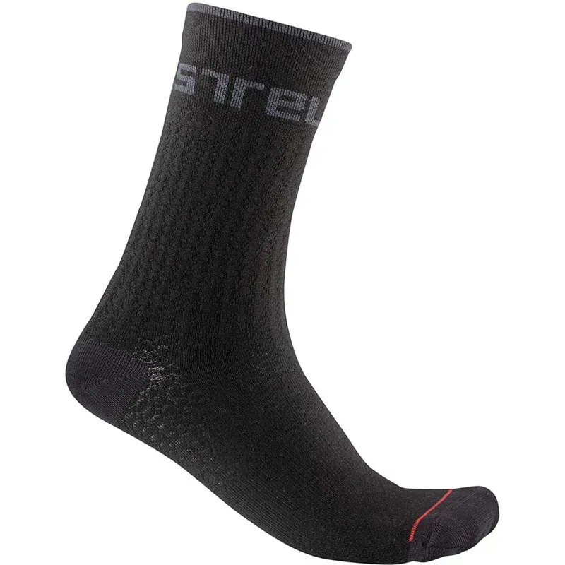 L//XL castelli ROMBO 18 Sock Black//Dark Gray//Red Calzini Uomo